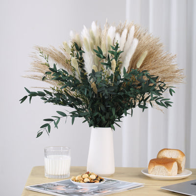Ada  – Großer Strauß Trockenblumen  | Dekoration in grün, beige, weiß mit Pampasgras